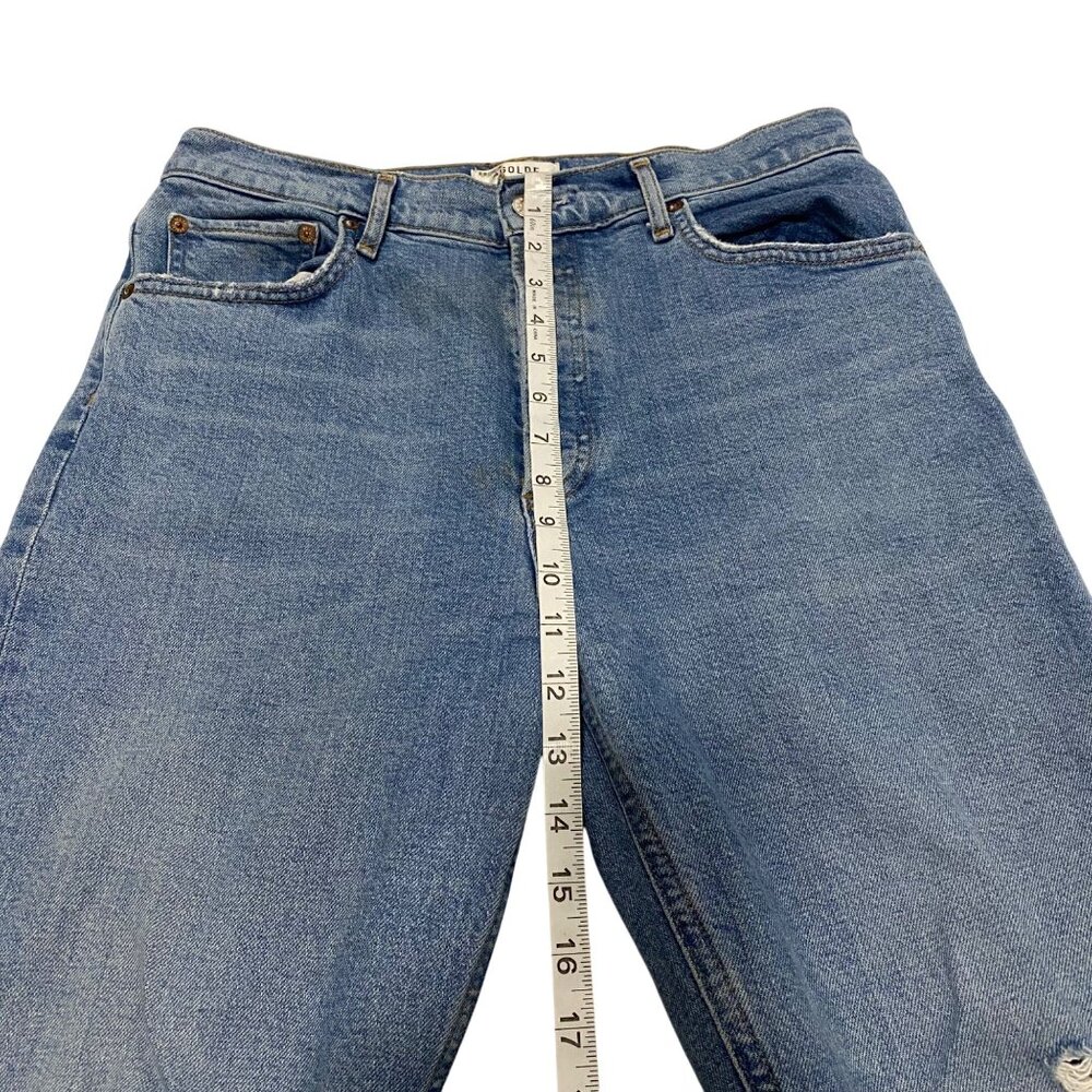 AGOLDE Riley Buttonfly High Rise Cropped Distressed‎ Jeans Size 29 - Picture 8 of 9